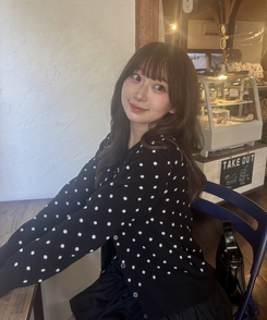 ドットニットカーディガン BLACK