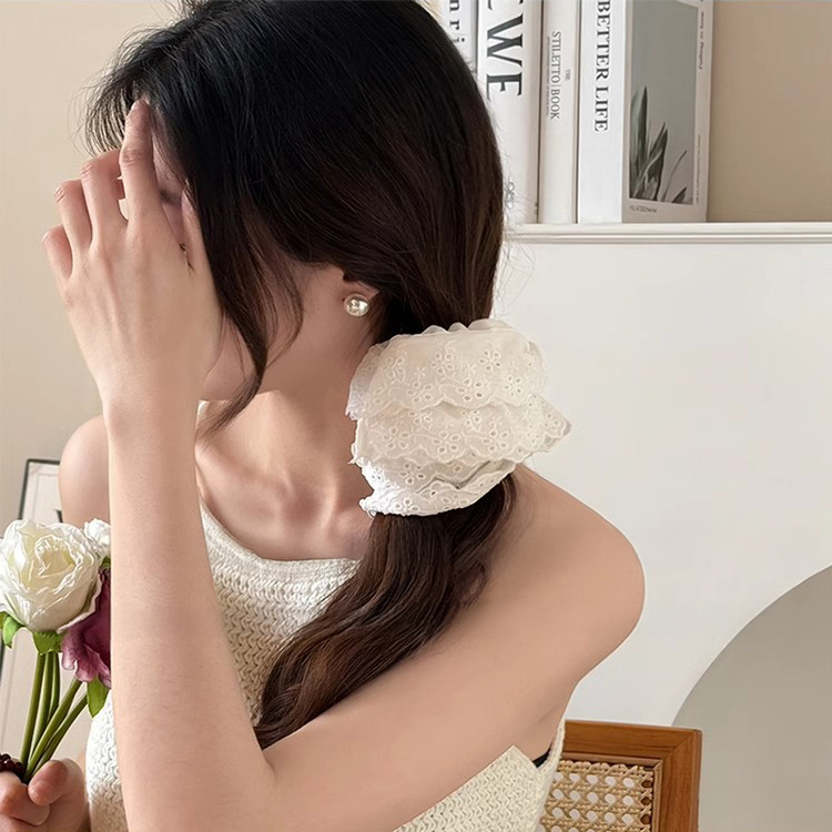ヘアアクセサリー SAC8189 パンチングレースシュシュ ヘアアクセサリー - SONA