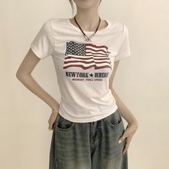 ビンテージスリムフィット半袖Tシャツ WHITE