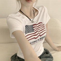 ビンテージスリムフィット半袖Tシャツ WHITE