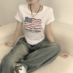 ビンテージスリムフィット半袖Tシャツ WHITE