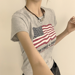 ビンテージスリムフィット半袖Tシャツ GREY