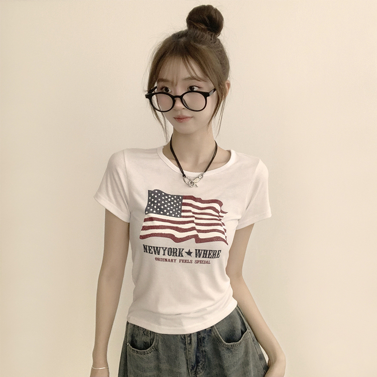 ビンテージスリムフィット半袖Tシャツ WHITE