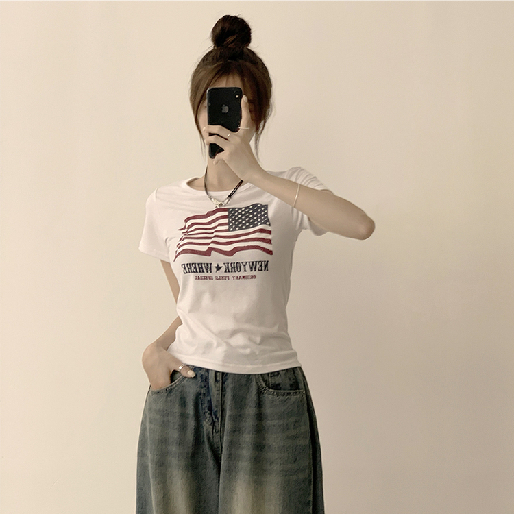 ビンテージスリムフィット半袖Tシャツ WHITE