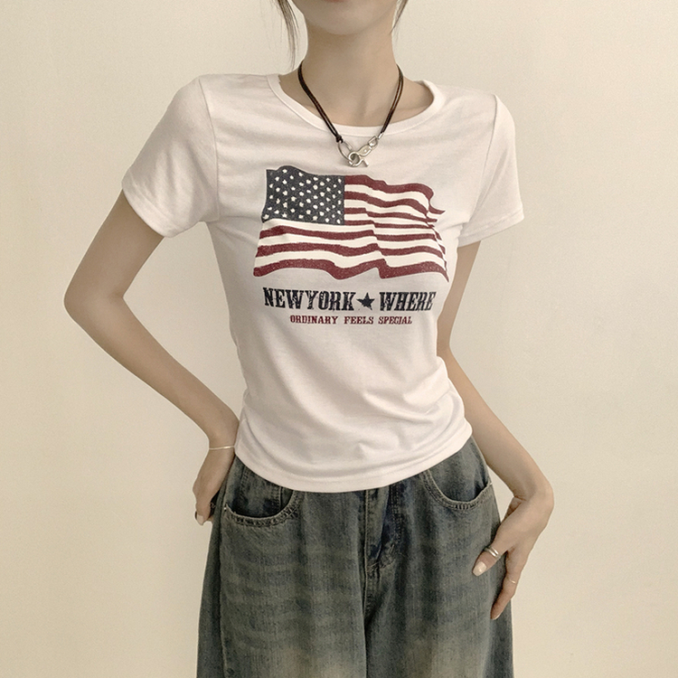 ビンテージスリムフィット半袖Tシャツ WHITE