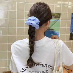 カジュアルストライプシュシュ 3-BLUE