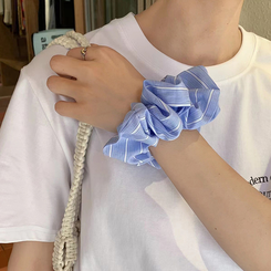 カジュアルストライプシュシュ 3-BLUE