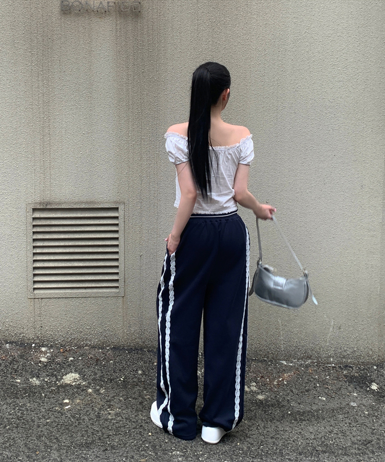 【2way】スクエアネックリボンレースブラウス WHITE