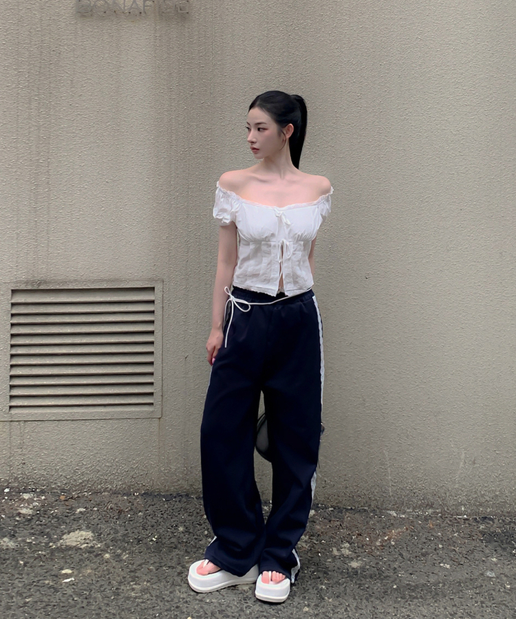 【2way】スクエアネックリボンレースブラウス WHITE