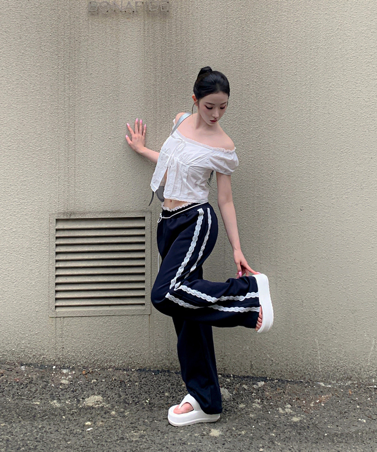 【2way】スクエアネックリボンレースブラウス WHITE