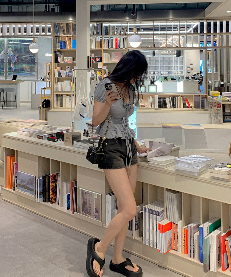 クーリングデニムショートパンツ BLACK DENIM