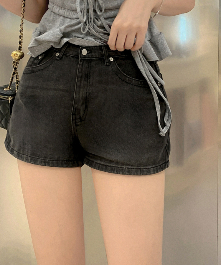 クーリングデニムショートパンツ BLACK DENIM