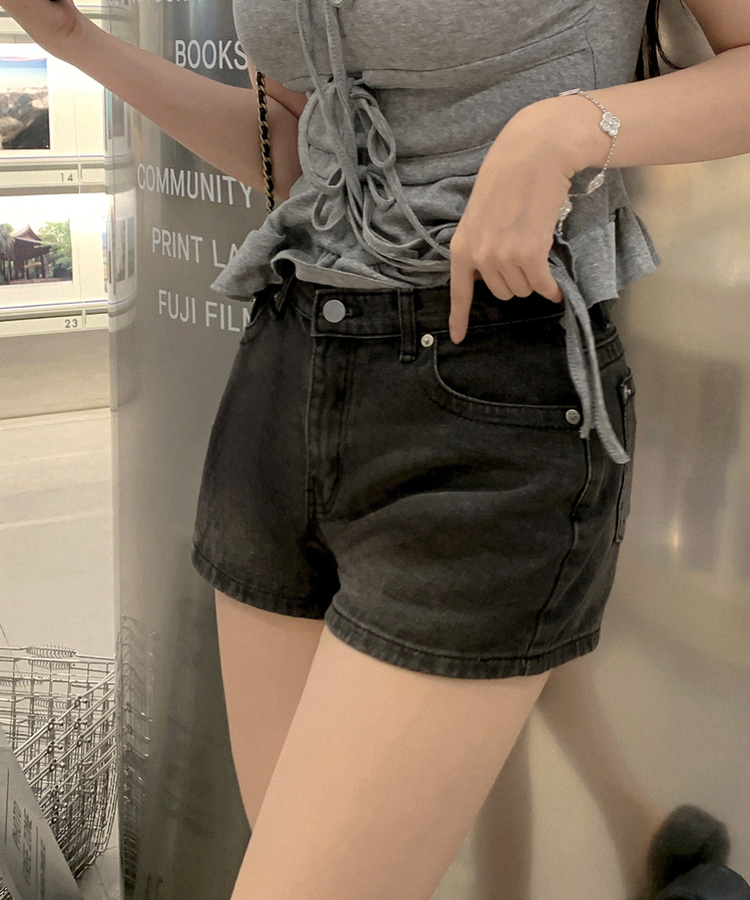 クーリングデニムショートパンツ BLACK DENIM