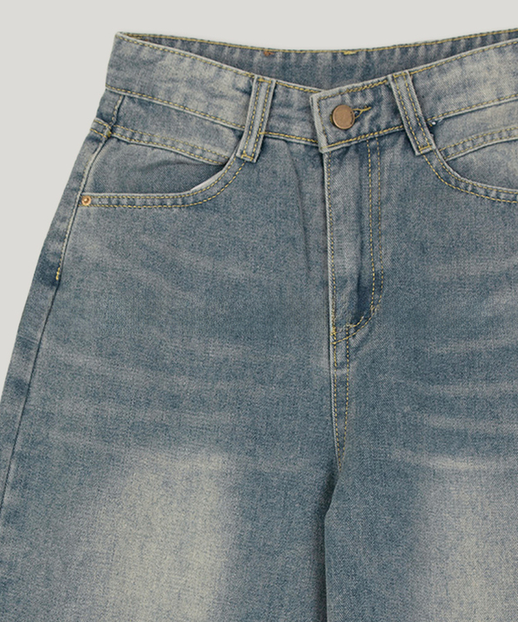 ハイウエストストレートデニムパンツ