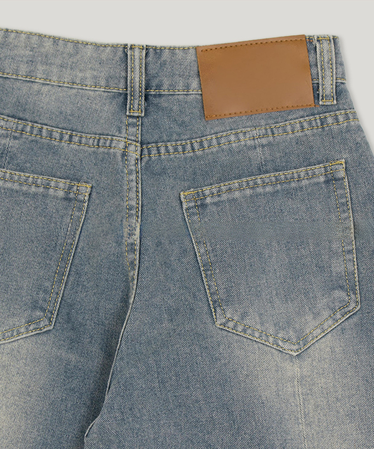 ハイウエストストレートデニムパンツ