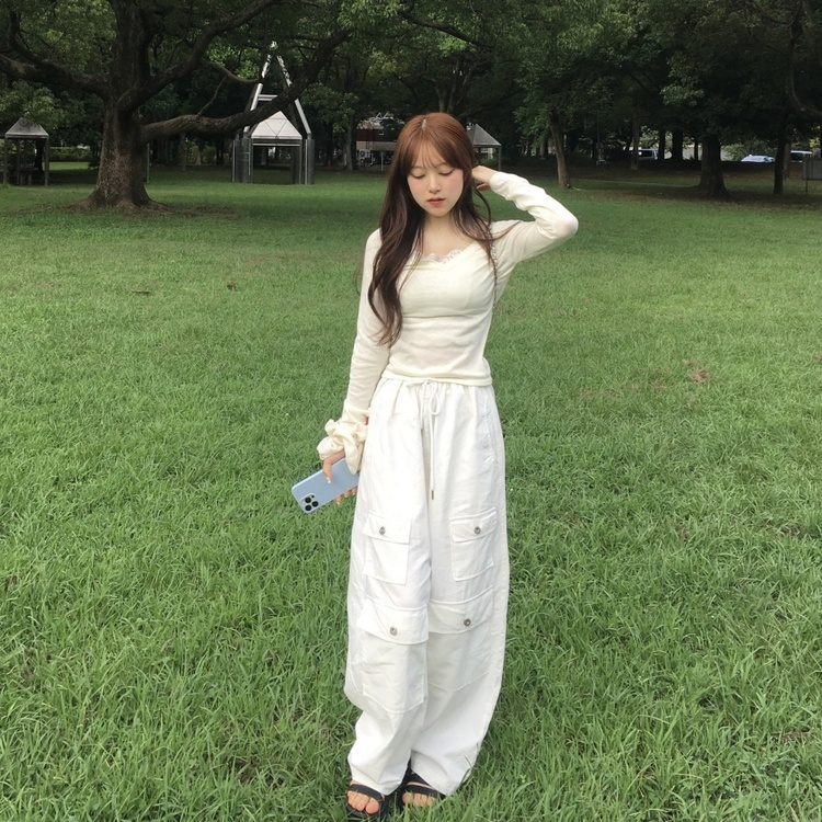 듀오 더블 포켓 면바지 아이보리