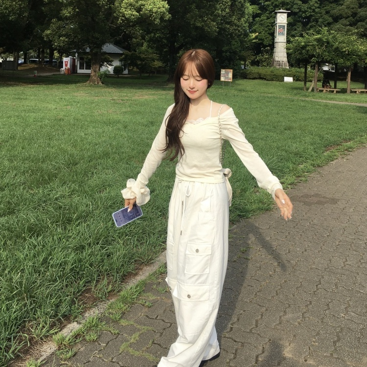 듀오 더블 포켓 면바지 아이보리