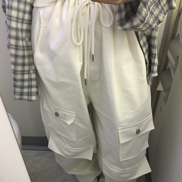 듀오 더블 포켓 면바지 아이보리