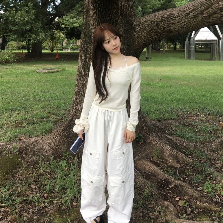 듀오 더블 포켓 면바지 아이보리