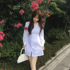 Mmeeme エムミーエメ バックリボンシャーリングミニワンピース ホワイト Mmeeme エムミーエメ バックリボンシャーリングミニワンピース