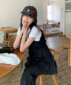 ドットハートキャンプキャップ｜ヘアアクセサリー｜韓国ファッション