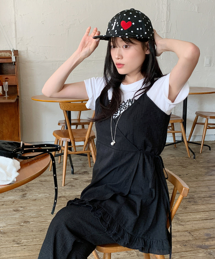 ドットハートキャンプキャップ｜ヘアアクセサリー｜韓国ファッション