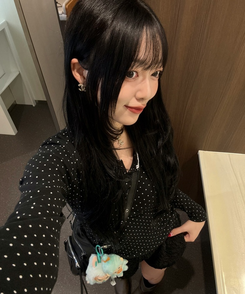 큐티 도트 레이스 티셔츠 블랙