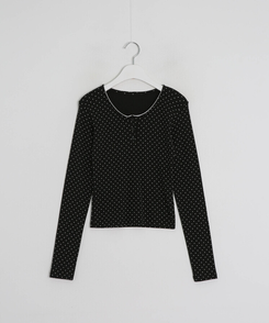큐티 도트 레이스 티셔츠