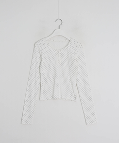 큐티 도트 레이스 티셔츠