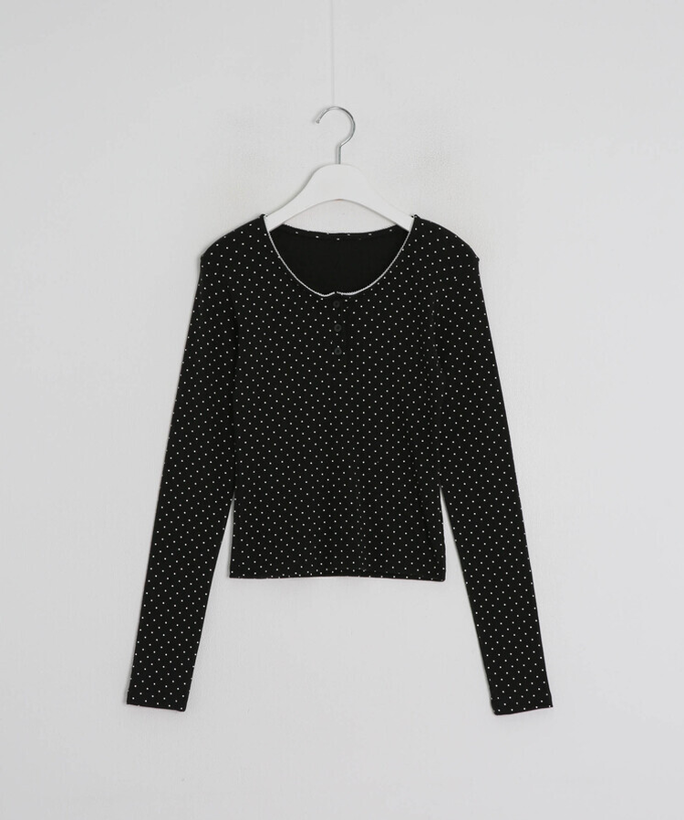 큐티 도트 레이스 티셔츠