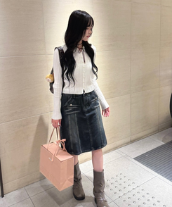 ポケットミディアムデニムスカート｜ミディ/ロングスカート｜韓国