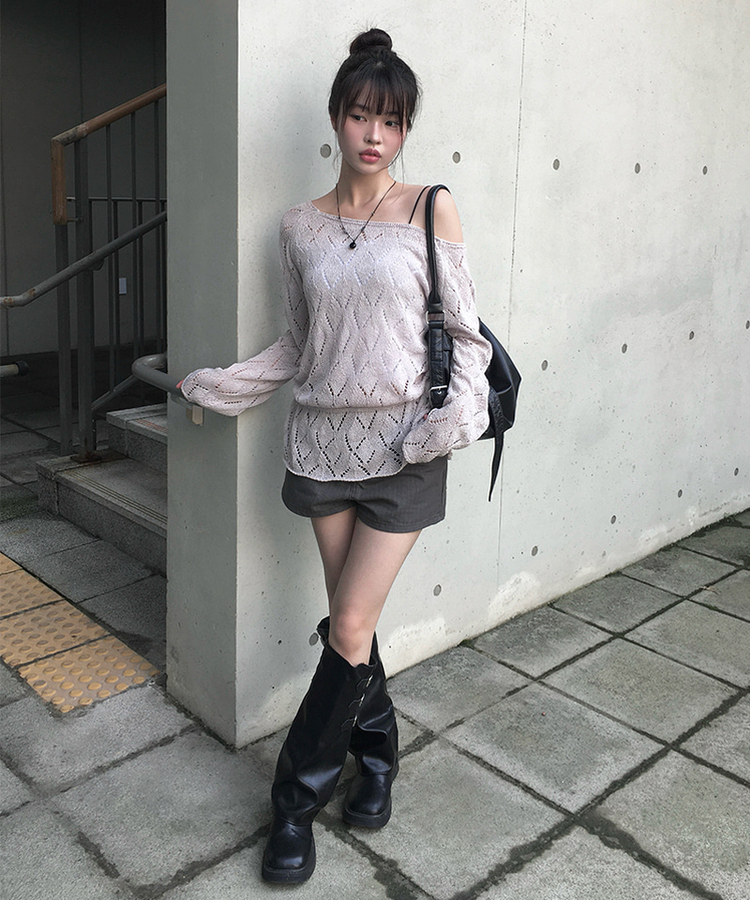 SPS35821 スタッズポケットショートデニムパンツ ショートパンツ