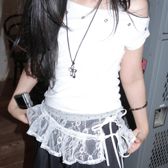 レースフリルレイヤードスカート IVORY