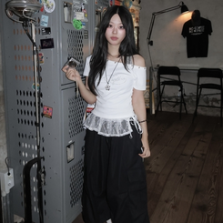 レースフリルレイヤードスカート IVORY