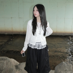 レースフリルレイヤードスカート IVORY