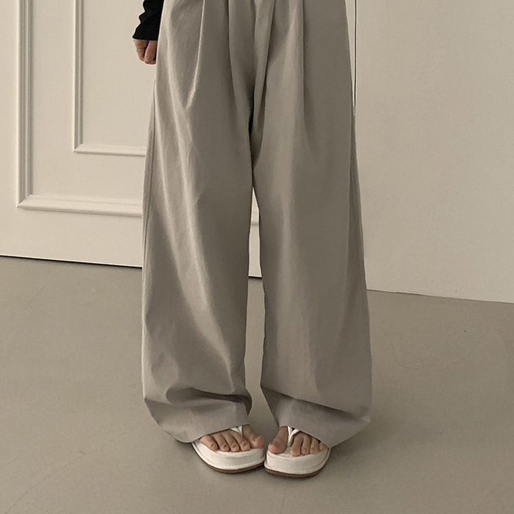 バンディングワイドピンタックトレーニングパンツ LIGHT GRAY