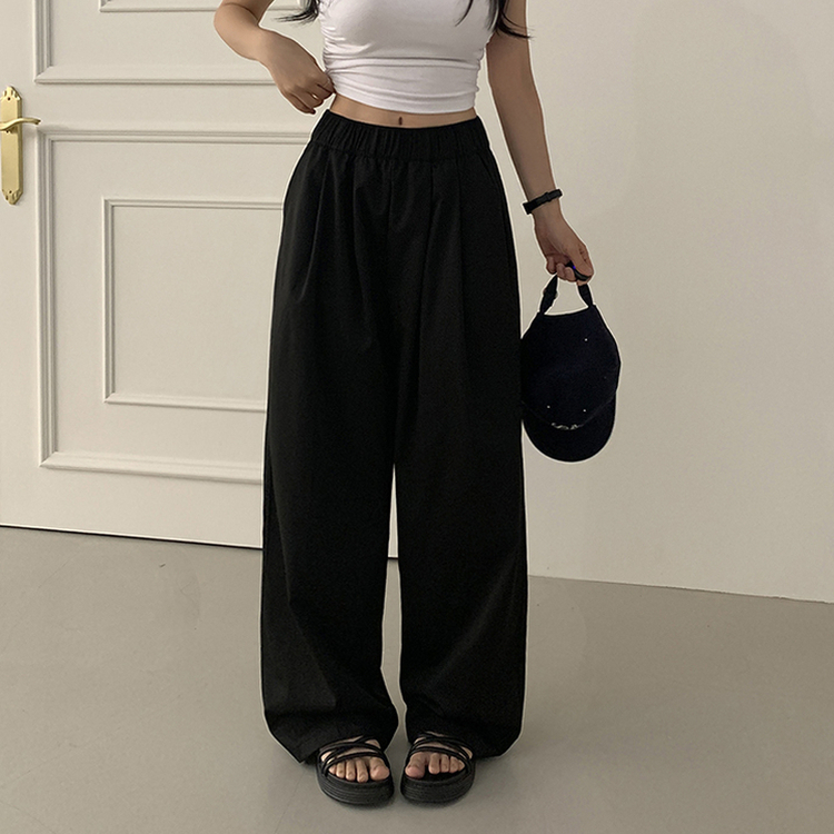 バンディングワイドピンタックトレーニングパンツ BLACK