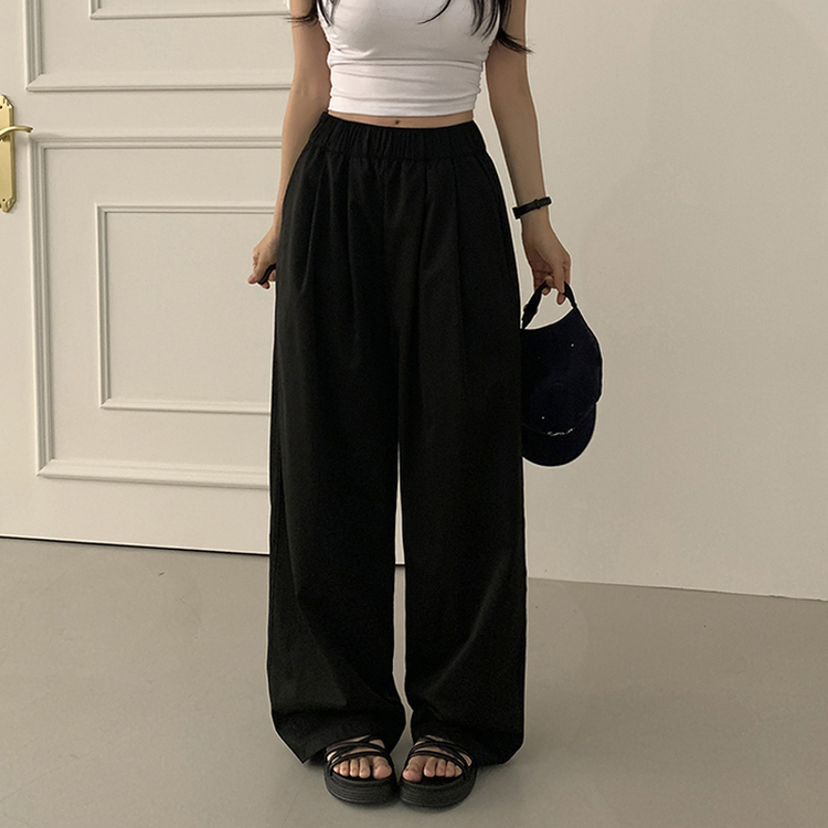 バンディングワイドピンタックトレーニングパンツ BLACK