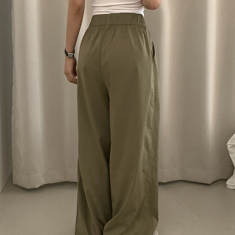 バンディングワイドピンタックトレーニングパンツ KHAKI