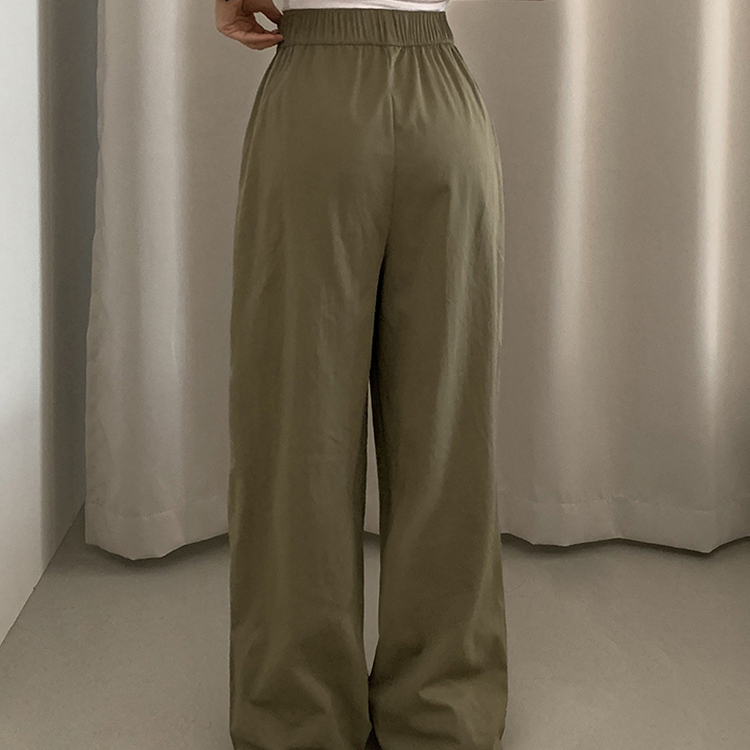 バンディングワイドピンタックトレーニングパンツ KHAKI