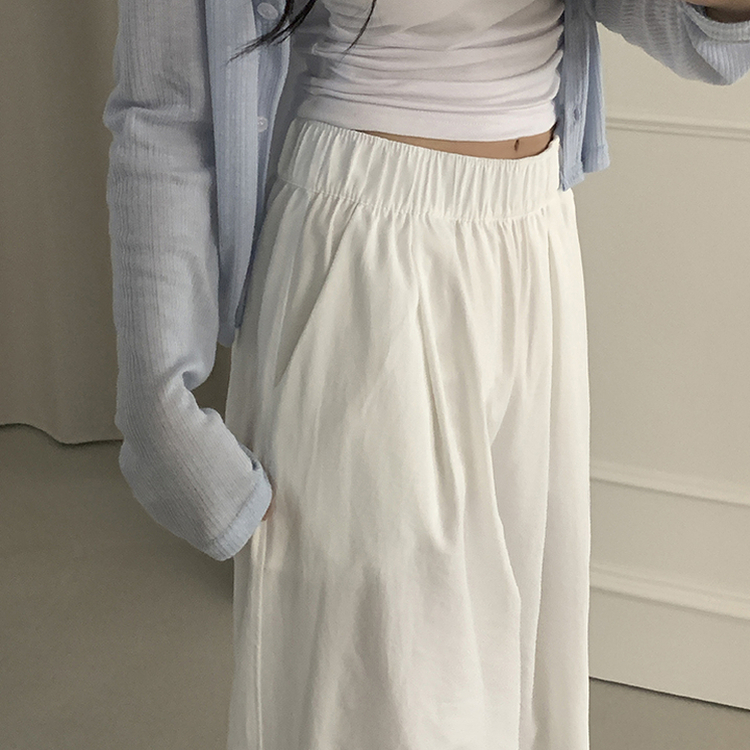 バンディングワイドピンタックトレーニングパンツ WHITE