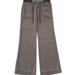 네리스 빈티지 배색 밴딩 백포켓 로우 세미 부츠컷 팬츠