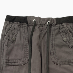 네리스 빈티지 배색 밴딩 백포켓 로우 세미 부츠컷 팬츠