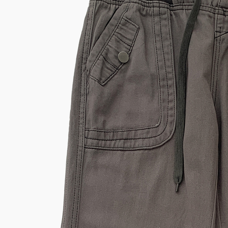 네리스 빈티지 배색 밴딩 백포켓 로우 세미 부츠컷 팬츠