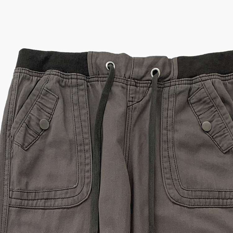 네리스 빈티지 배색 밴딩 백포켓 로우 세미 부츠컷 팬츠