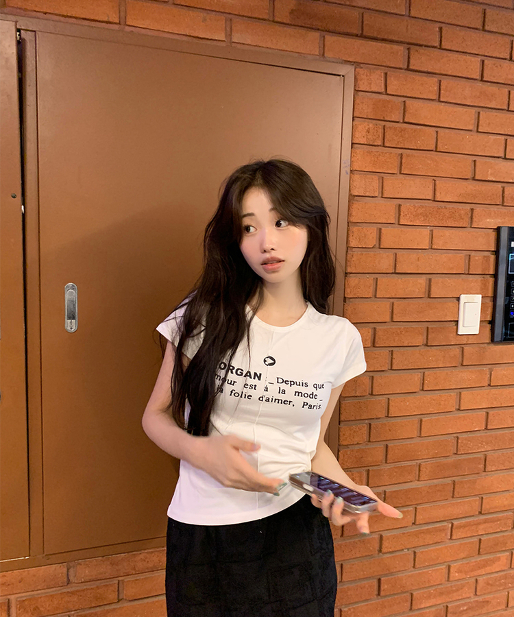 レタリング半袖Tシャツ IVORY