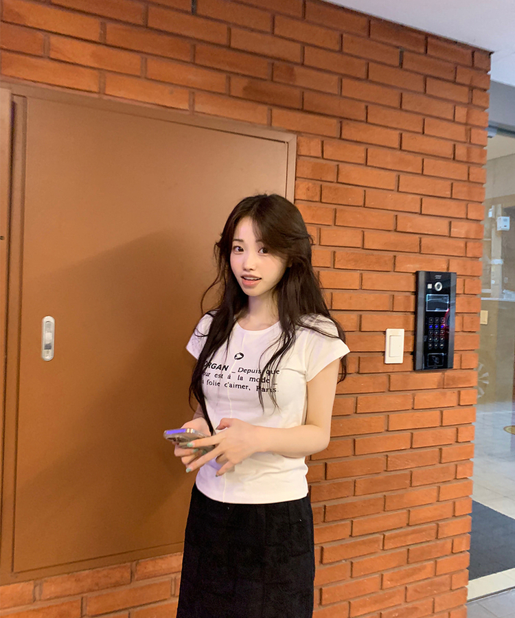 レタリング半袖Tシャツ IVORY