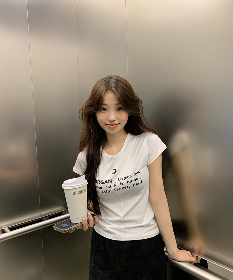 レタリング半袖Tシャツ IVORY