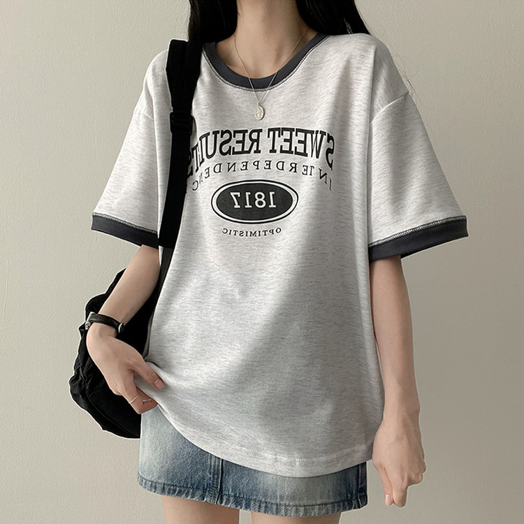 【SATUR】★オールデイ カラー ストライプ 半袖 Tシャツ★ SATUR] All Day Color Stripe T-shirt