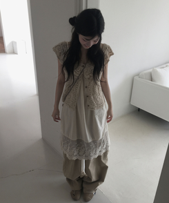 レースレイヤードワンピース WHITE